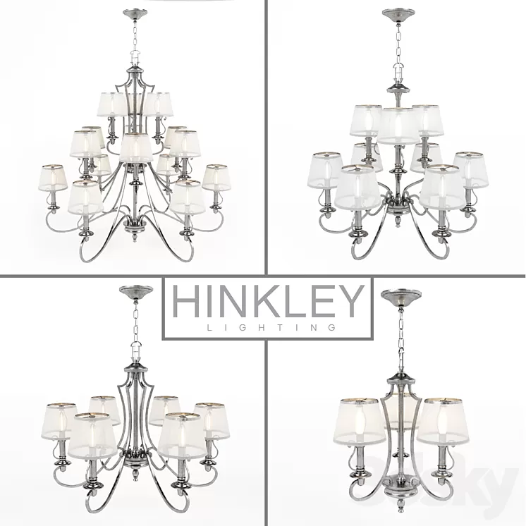 Chandeliers Hinkley seria PLYMOUTH 3D Model