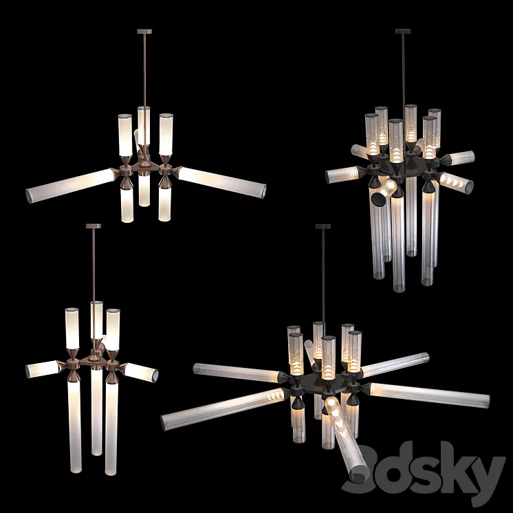 Chandeliers Roll & Hill collections Castle 3D Model