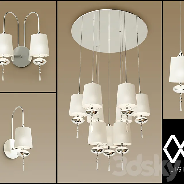 Chandeliers sconces pendant lamp MW-light Fusion 3D Model