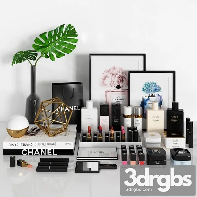 Chanel decorative set 3D Model Free