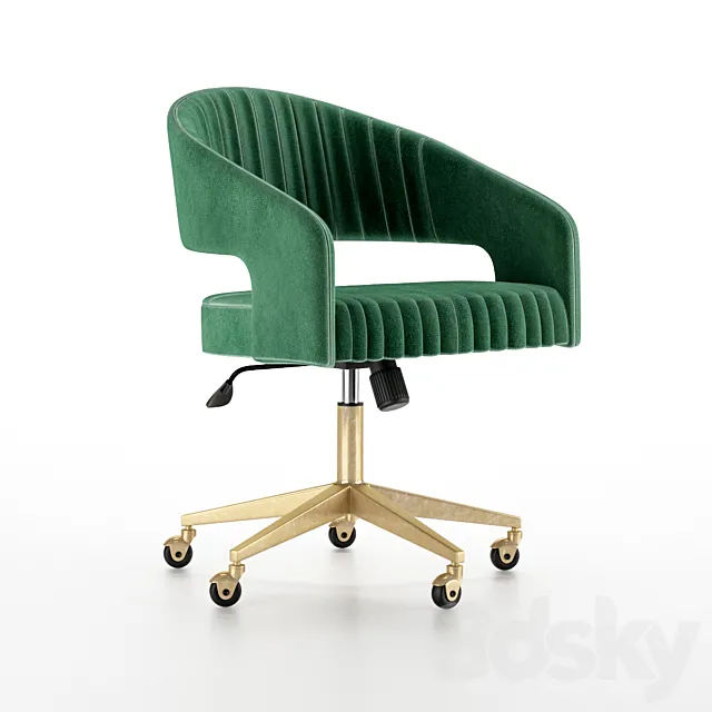 Channel Suede Office Chair 3D Model