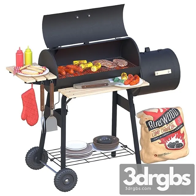Charcoal grill bbq 3D Model Free