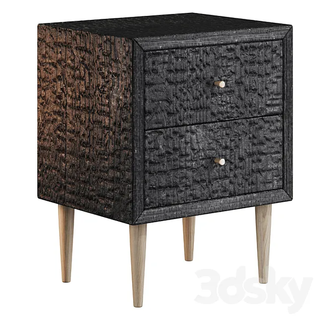 Charcoal wood cabinet 3D Model