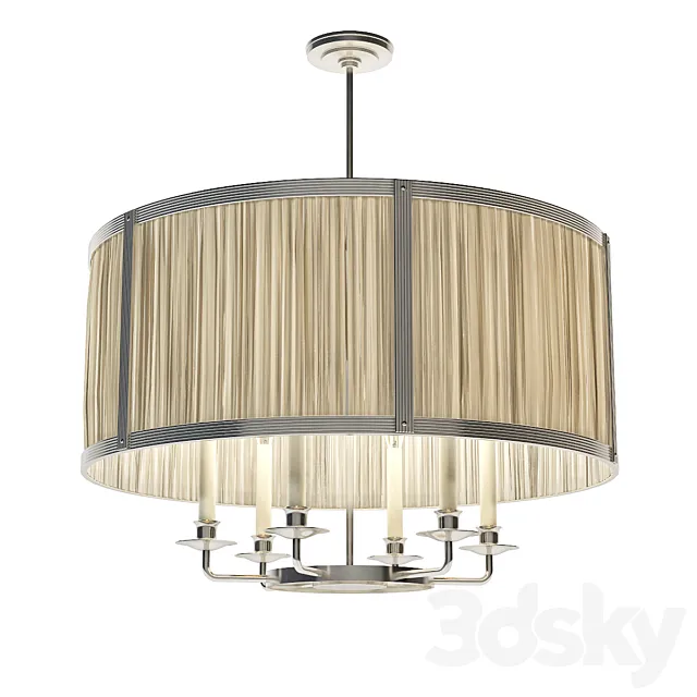 Charles Edwards - Hanging silk drum shade light 3D Model