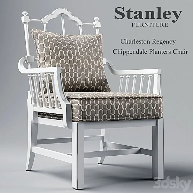 Charleston Regency Chippendale Planter’s Chair 3D Model