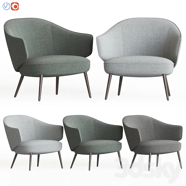 Charlotte chair armchairs boconcept 3D Model