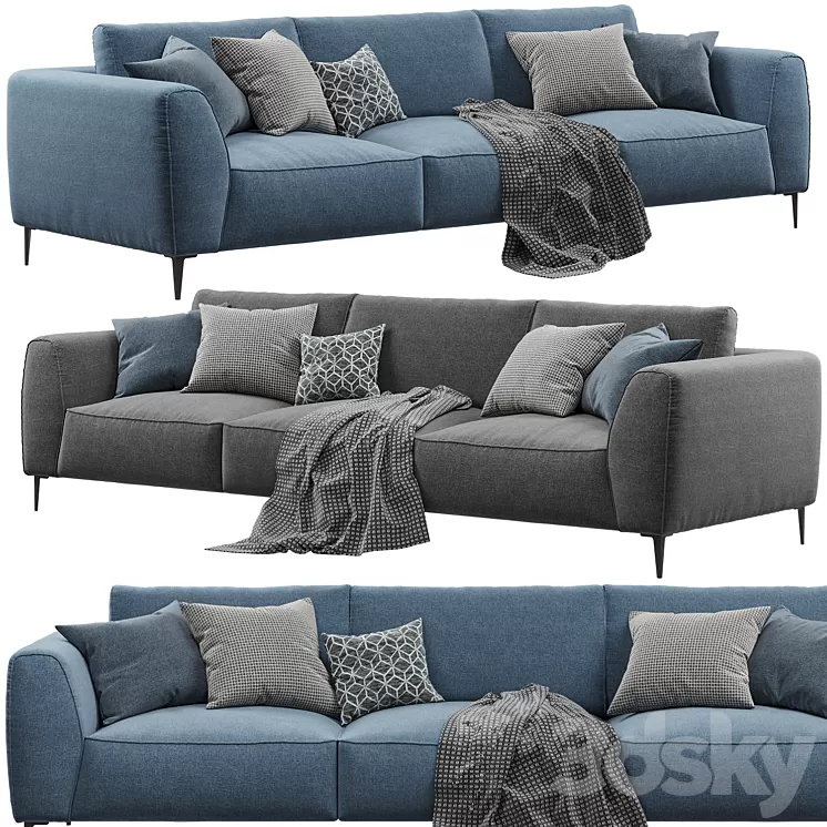 Chateau dAx - Dudy (3-seat fabric sofa) 3D Model Free