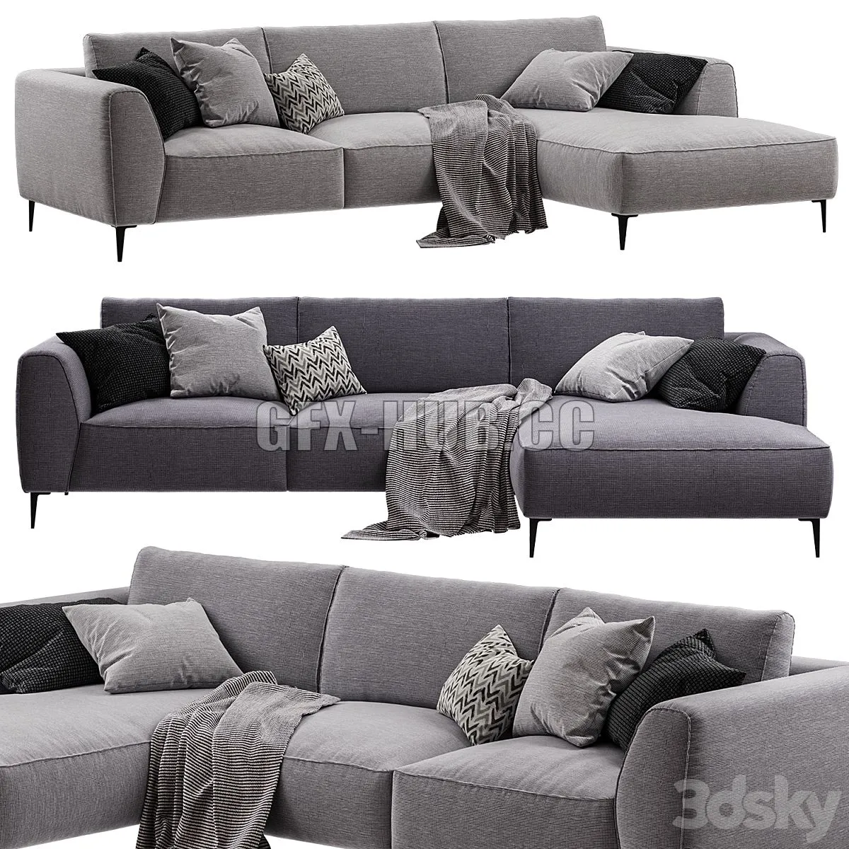 Chateau dAx - Dudy (Corner fabric sofa) 3D Model