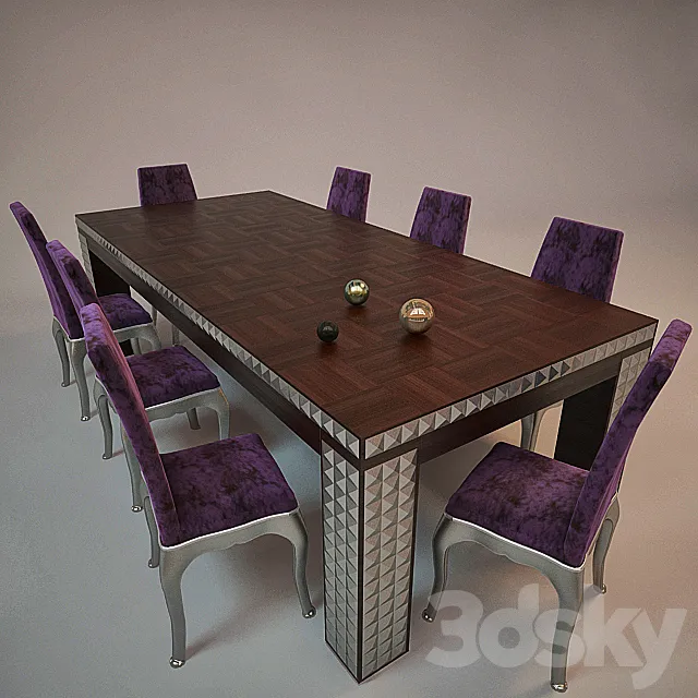 checker dining table 3D Model