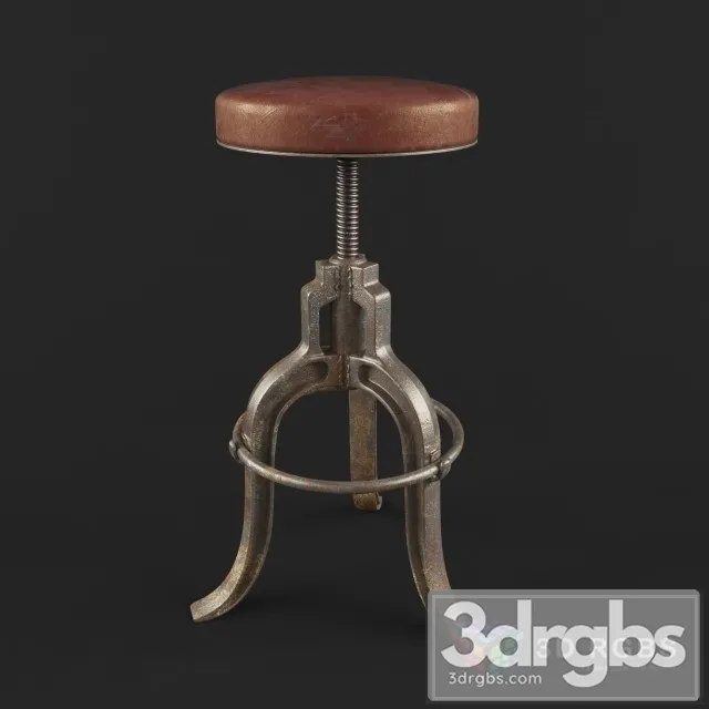 Chehoma Industrial Deco Saloon Stool 3D Model Free
