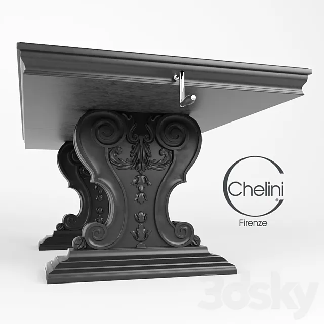 Chelini - Tavolo rettangolare 3D Model