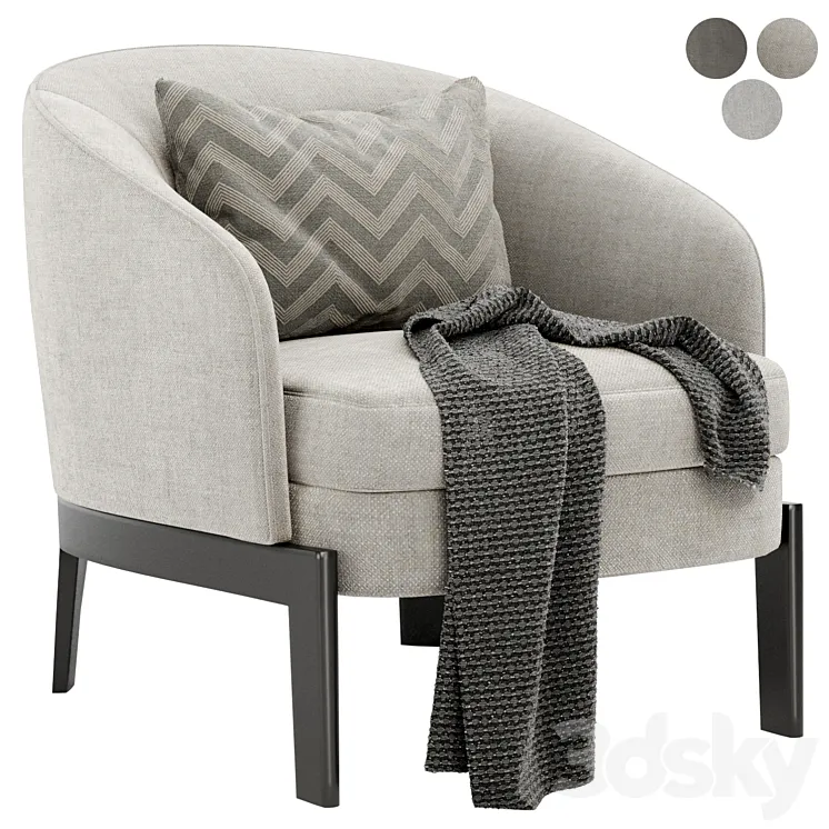 CHELSEA Fabric armchair by Molteni 3D Model Free