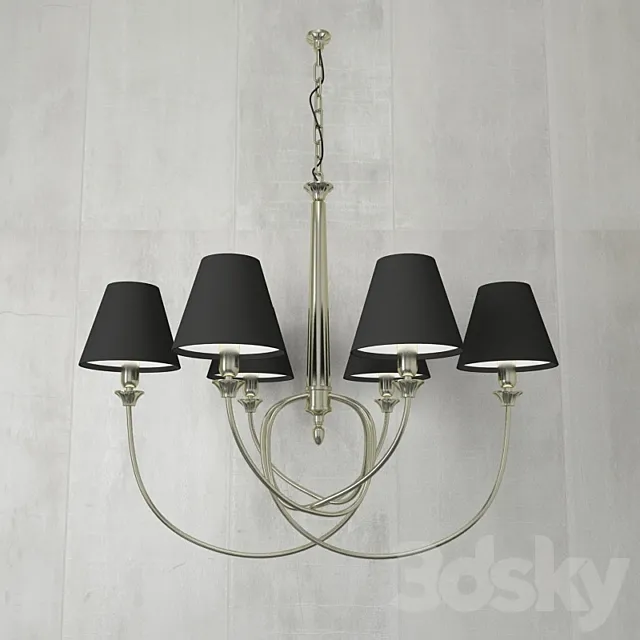 Chelsom Naples Pendant Lamp – Black with Silver 3D Model