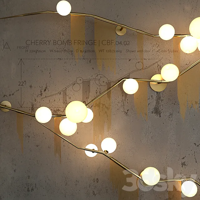 CHERRY BOMB FRINGE FLUSH MOUNT 3D Model