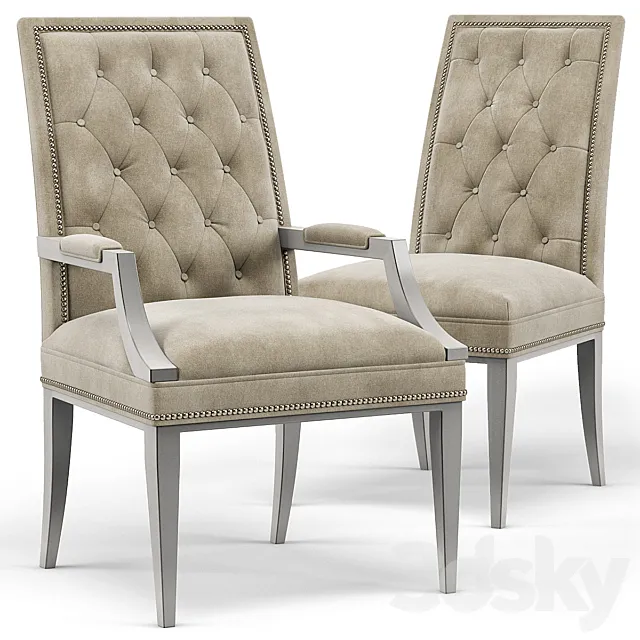 Cheska Upholstered Tufted Chairs 3DModel