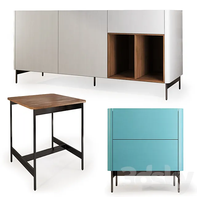 Chest and drawer Iris. Bedside table sideboard IRIS by Furman 3D Model