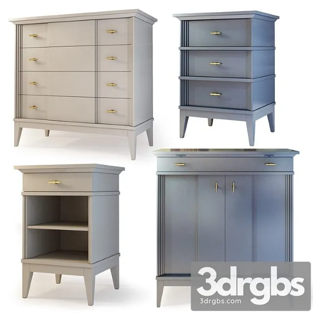 Chest and drawer manhattan. dresser nightstand 2 3D Model Free