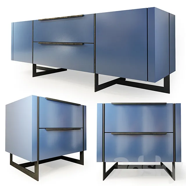 Chest and drawer Olsen with 2 drawers. Sideboard nightstand by Werby 3DModel