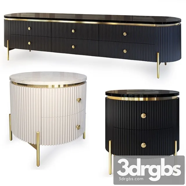 Chest and Nightstand Art Deco Sideboard Nightstand Art Deco by Chainaexpres 3D Model Free