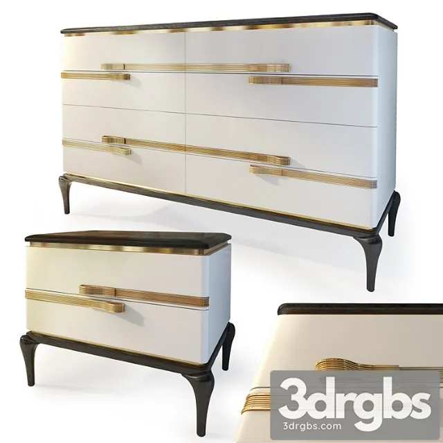 Chest and nightstand dilan. dresser bedside table by ar arredamenti 2 3D Model Free