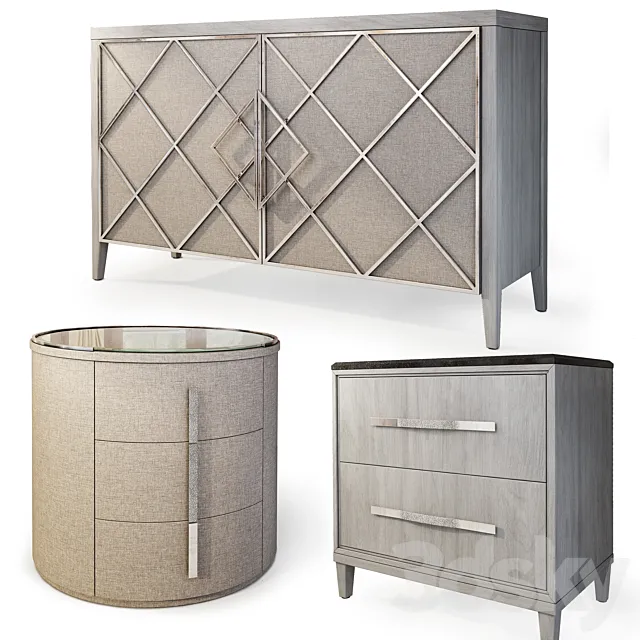 Chest and nightstand Ensemble. Sideboard nightstand by Carson 3D Model