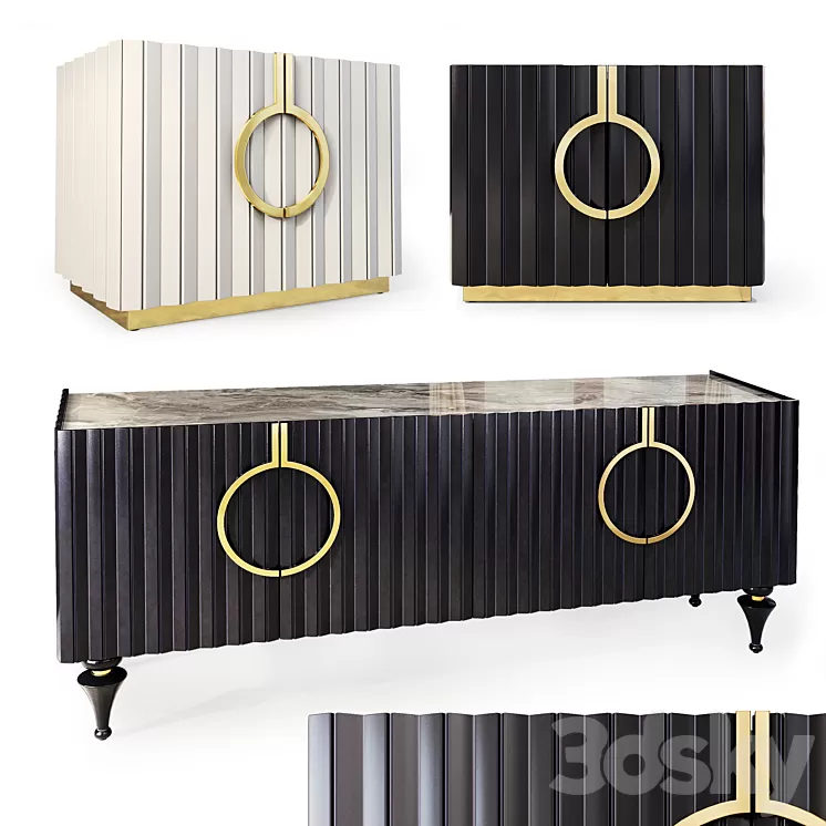 Chest and nightstand Lora. Nightstand sideboard by Evmoda 3D Model