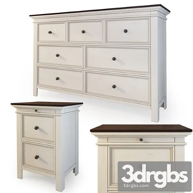 Chest and nightstand woodanville. dresser nightstand by ashley 2 3D Model Download
