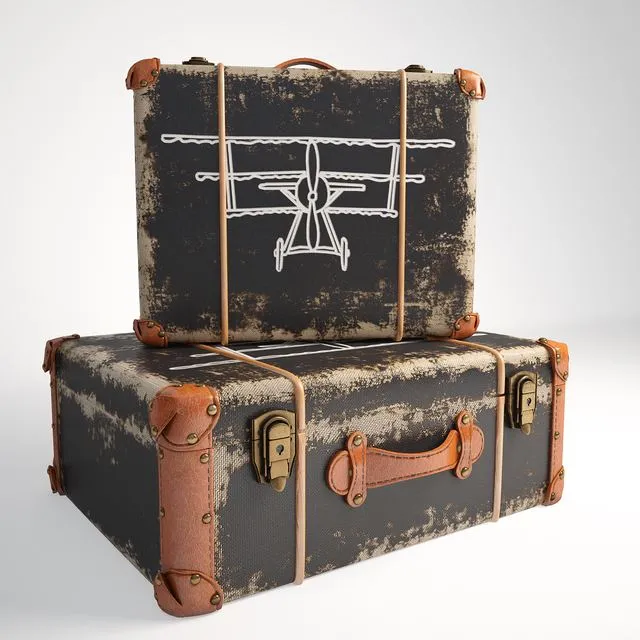 Chest Deco Suitcase Aviation Kare 3D Model