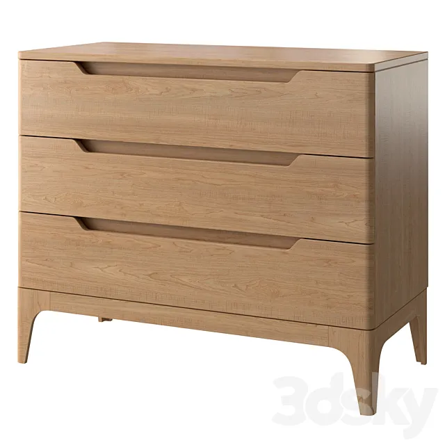 Chest of 3 drawers Douv 3D Model