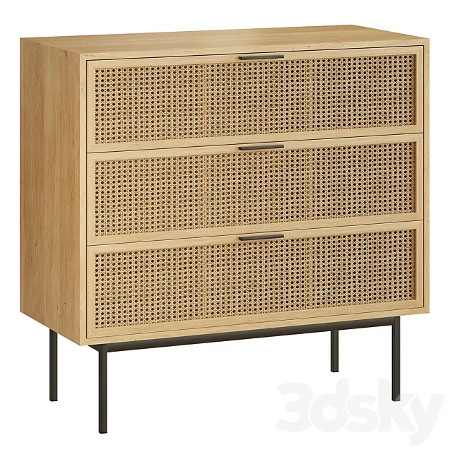 Chest of 3 drawers Waska 3D Model