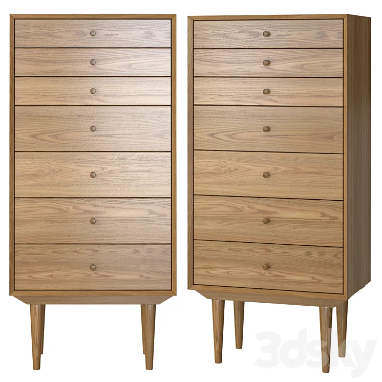Chest of 7 drawers Quilda 3D Model Free