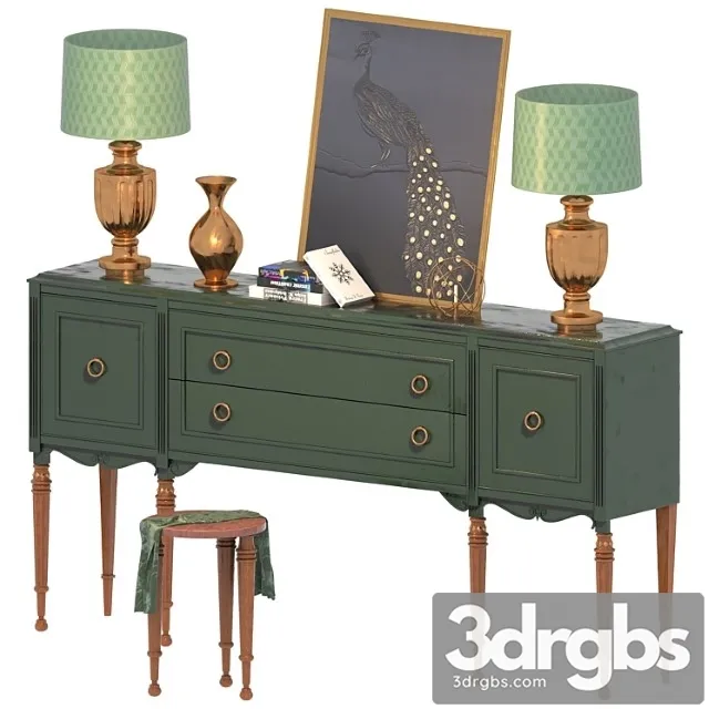 Chest of drawer with decorative set Arian model 2 3D Model Free