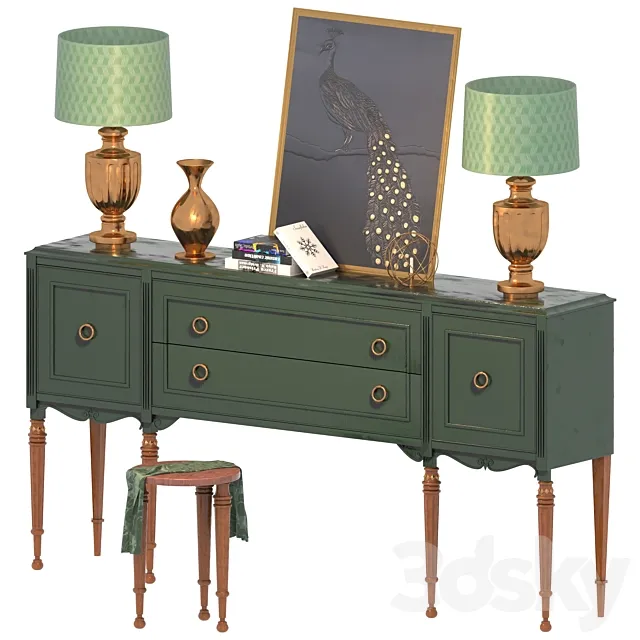 Chest of drawer with decorative set_Arian Model 3DModel