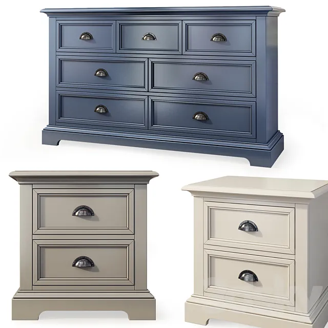 Chest of drawers and bedside table Appleby. Dresser nightstand by Greyleigh 3D Model