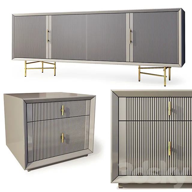 Chest of drawers and bedside table Astoria. Nightstand. sideboard by Enza Home 3DModel