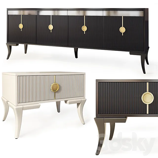Chest of drawers and bedside table Keops. Nightstand sideboard by Medusa Home 3D Model