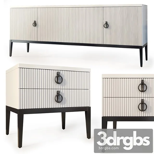 Chest of drawers and bedside table lima. nightstand sideboard by medusa home 2 3D Model Free