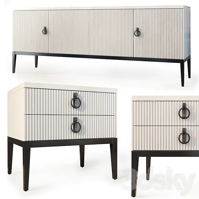 Chest of drawers and bedside table Lima. Nightstand sideboard by Medusa Home Free Download