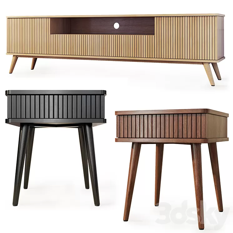 Chest of drawers and bedside table Viva. Tvstand nightstand by LuLu 3D Model