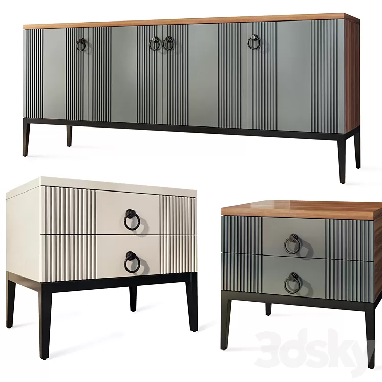 Chest of drawers and bedside tables Mass. Sideboard nightstand by Vivense 3D Model Free