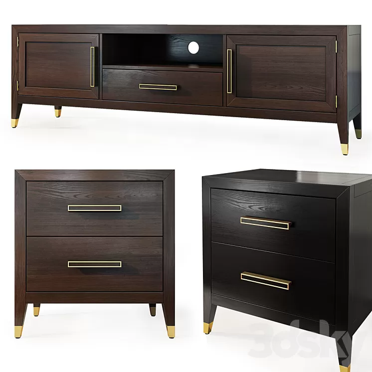 Chest of drawers and dresser Deco MiK. Tvstand nightstand 3D Model