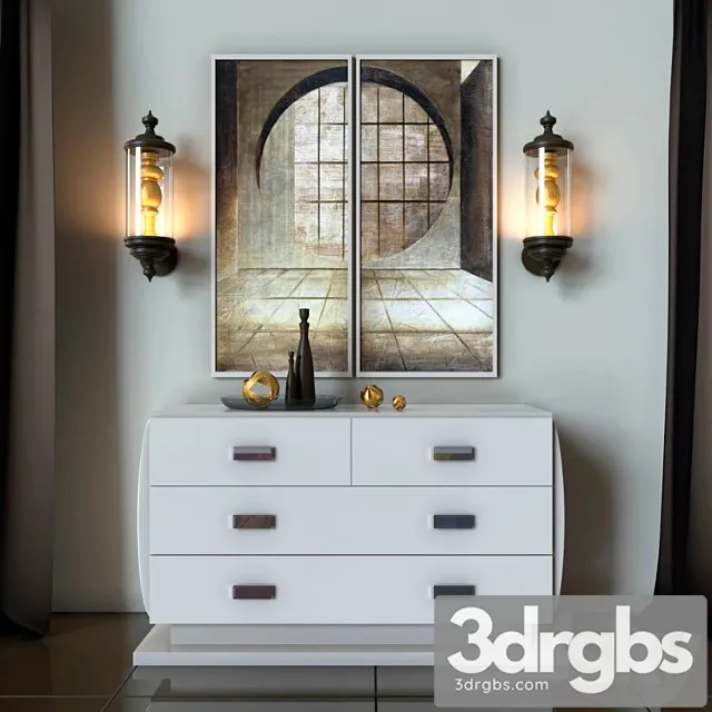 Chest of drawers and lamp smania 2 3D Model Free