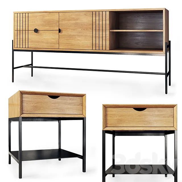 Chest of drawers and sideboards Clara Mambo. Sideboard nightstand by La Redoute 3D Model