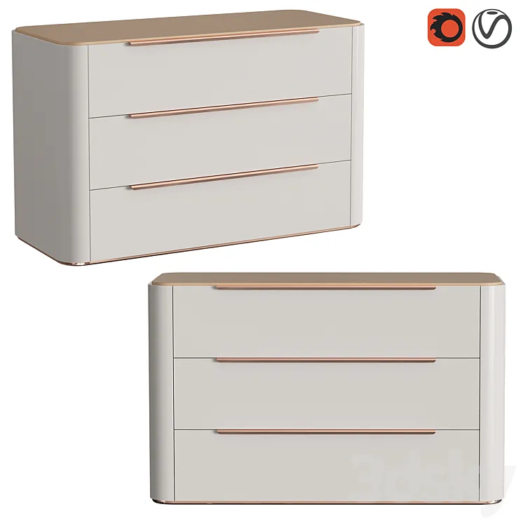Chest of drawers BAMBOO 3D Model Free