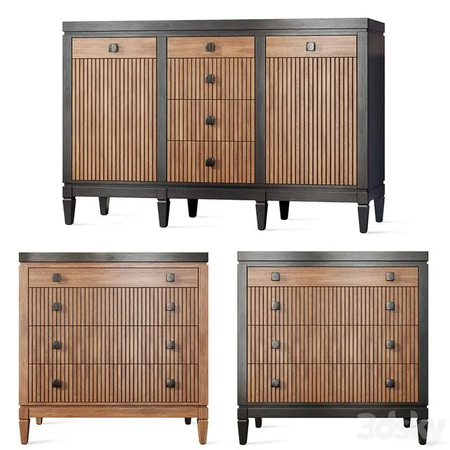 Chest of drawers buffet Foxtrot Siver Dresser sideboard 3D Model