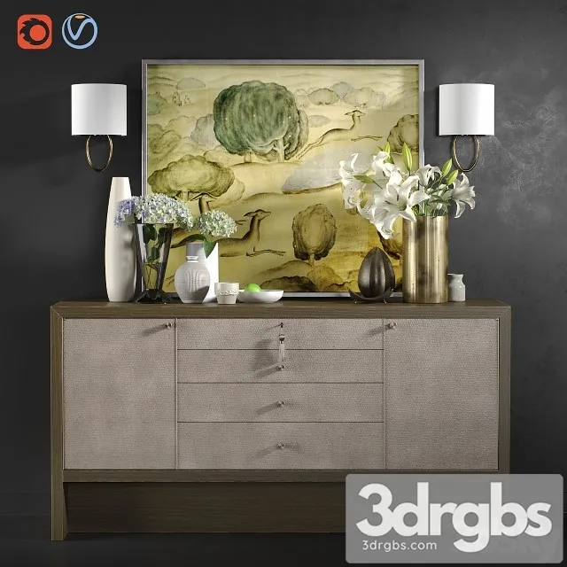 Chest of Drawers Carmel Console Decor 3D Model Free