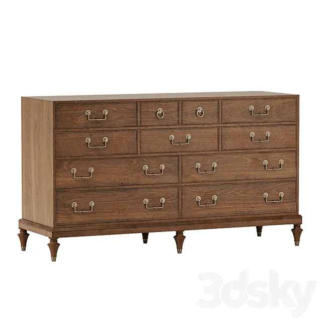 Chest of drawers Hickory White 425-31 3D Model
