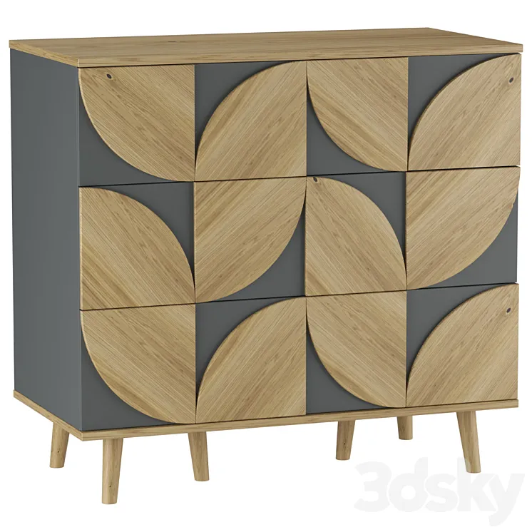 Chest of drawers Modern-1 Gray 3D Model Free