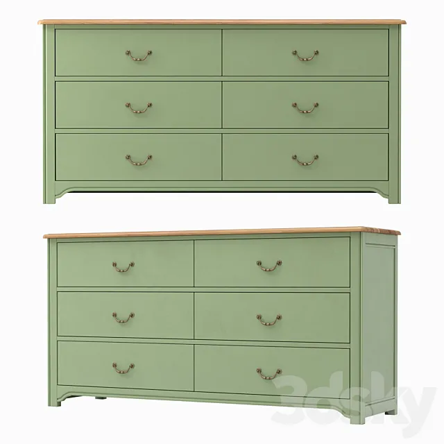 Chest of drawers Olivia for six drawers 3D Model