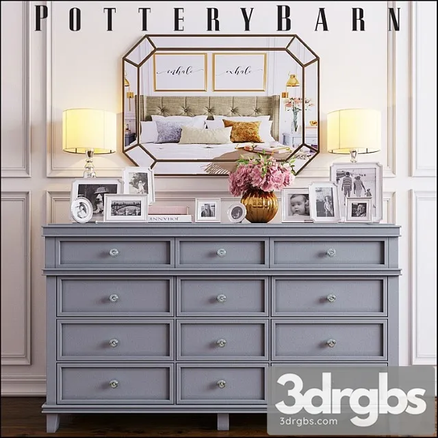 Chest of drawers pottery barn clara extra 2 3D Model Free